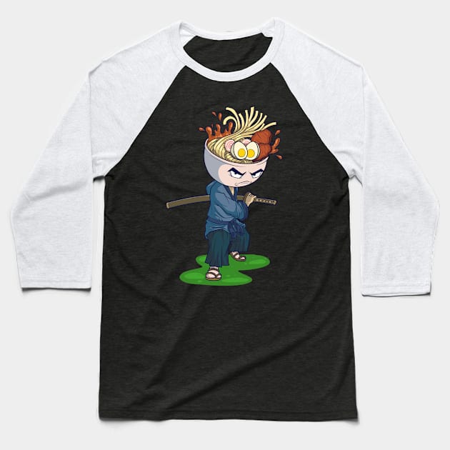 Ramen Samurai Baseball T-Shirt by rudypagnel